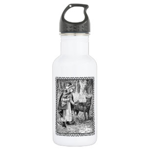 Framed Little Red Riding Hood Wolf in Forest 532 Ml Water Bottle