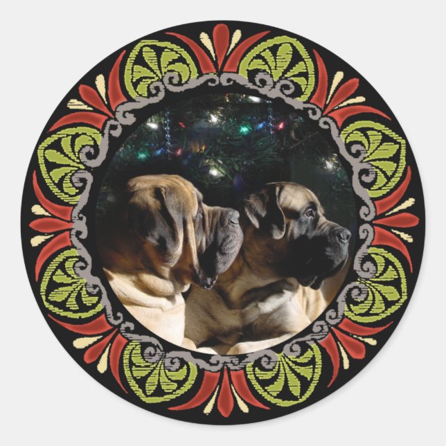 Framed Mastiff Pair Sticker (Front)