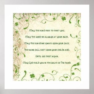 Framed May the road rise meet you Irish Blessing Poster