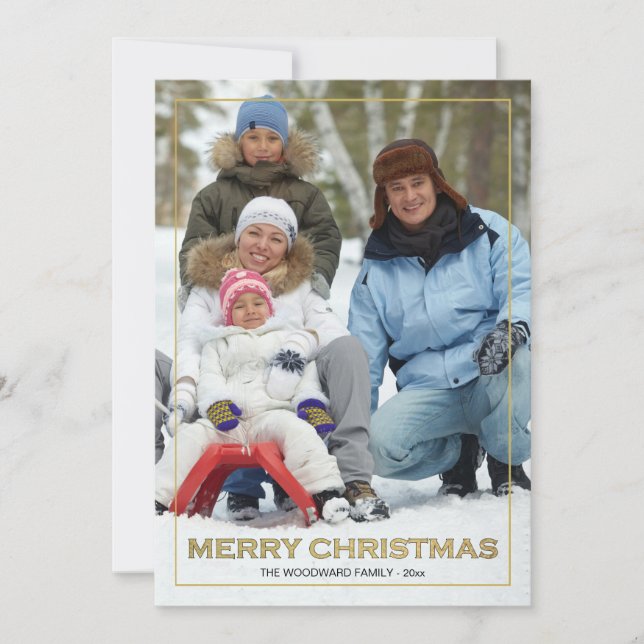 Framed Merry Christmas (V) Photo Holiday Card (Front)