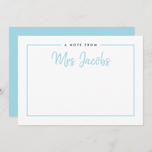 Framed Note Custom Colours Personalised Stationery Holiday Card (Front/Back)