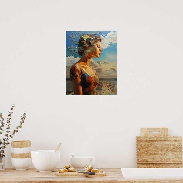 Framed painting of a woman outdoors poster (Kitchen)
