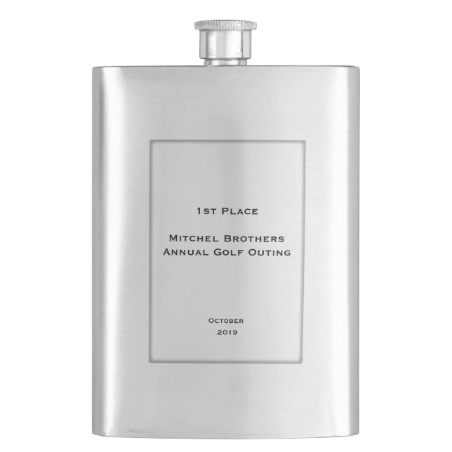 Framed Personalised Inset Classic Flask (Front)