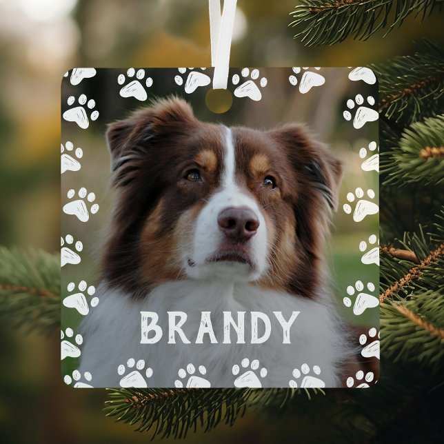 Framed Pet Name 2 Photo Metal Tree Decoration (Creator Uploaded)