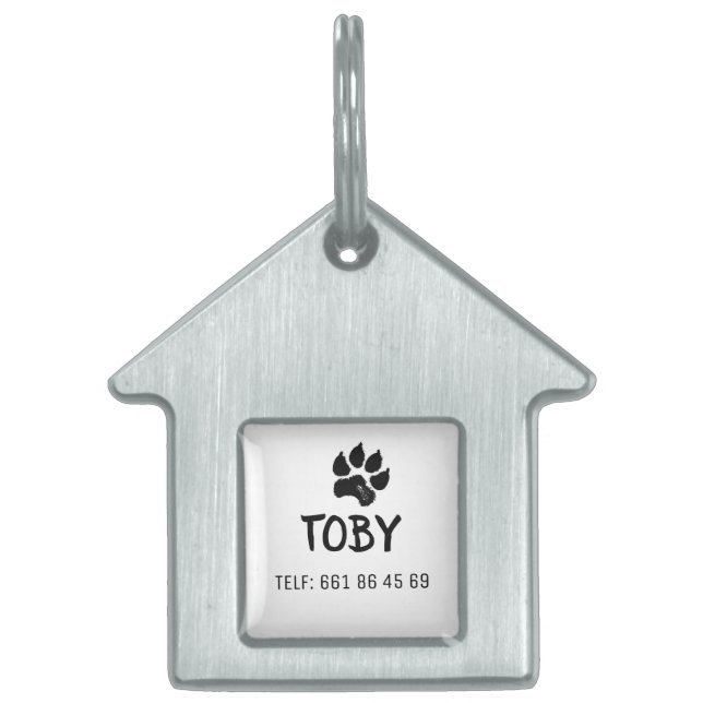 Framed pet plate ID tag (Front)