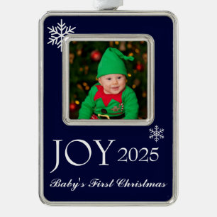 Framed Photo Ornament-Baby's First  Silver Plated Framed Ornament