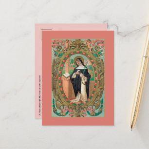 Framed Portrait of St. Rose of Lima (K 48) Postcard