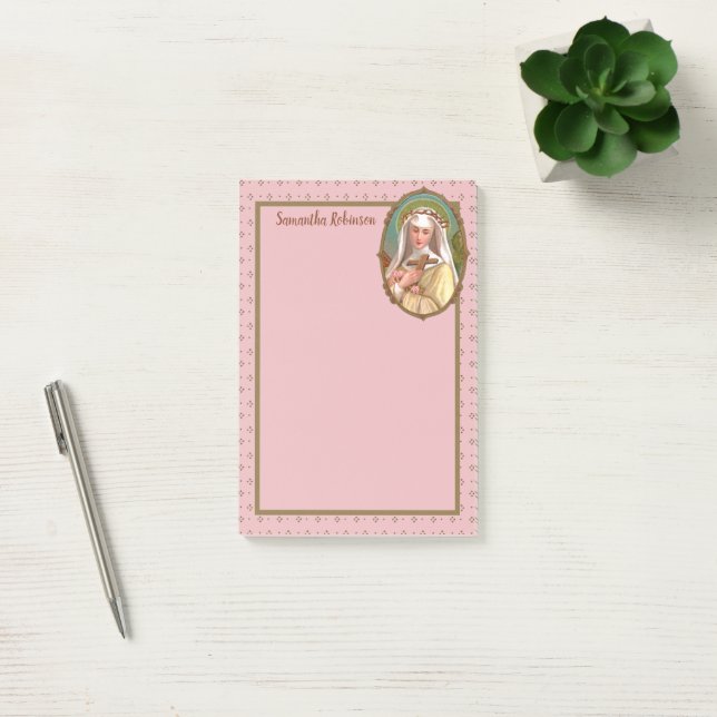 Framed Portrait of St. Rose of Lima (M 024b) Post-it Notes (Office)