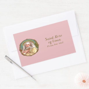 Framed Portrait of St. Rose of Lima (M 024b) Rectangular Sticker