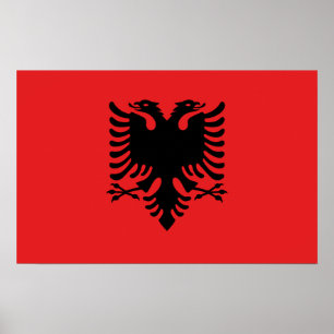 Framed print with Flag of Albania