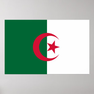 Framed print with Flag of Algeria