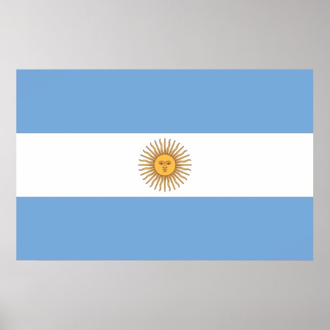 Framed print with Flag of Argentina (Front)