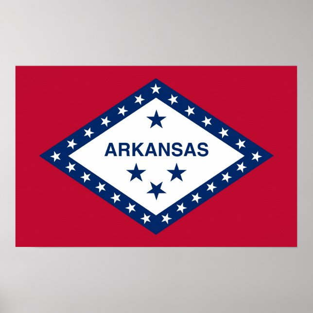 Framed print with Flag of Arkansas, U.S.A. (Front)