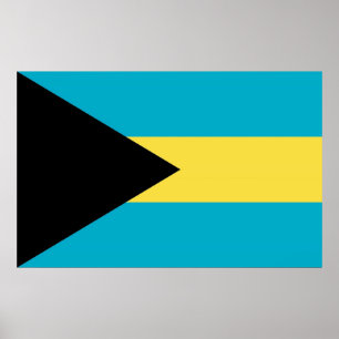 Framed print with Flag of Bahamas