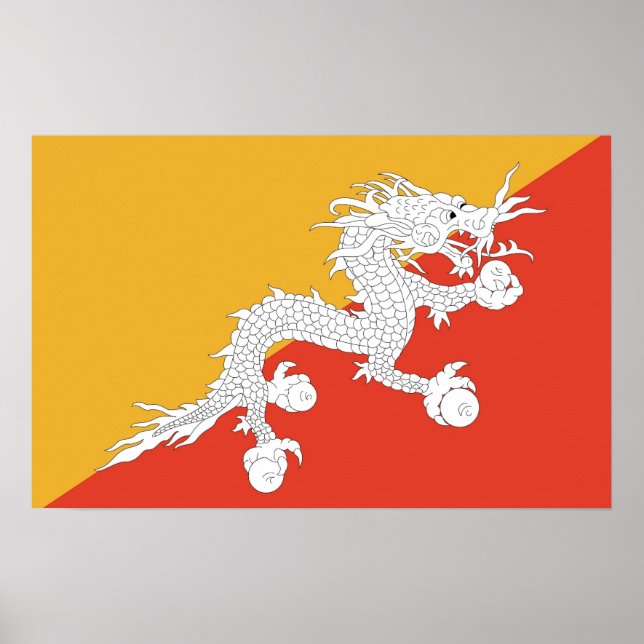 Framed print with Flag of Bhutan (Front)
