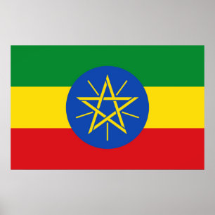 Framed print with Flag of Ethiopia