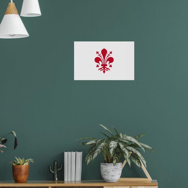 Framed print with Flag of Florence, Italy (Living Room 1)