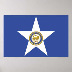 Framed print with Flag of Houston, U.S.A.