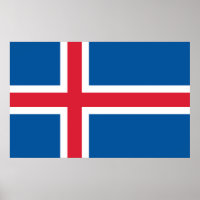 Framed print with Flag of Iceland