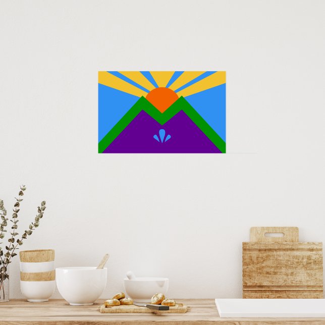 Framed print with Flag of Manitou Springs, USA (Kitchen)