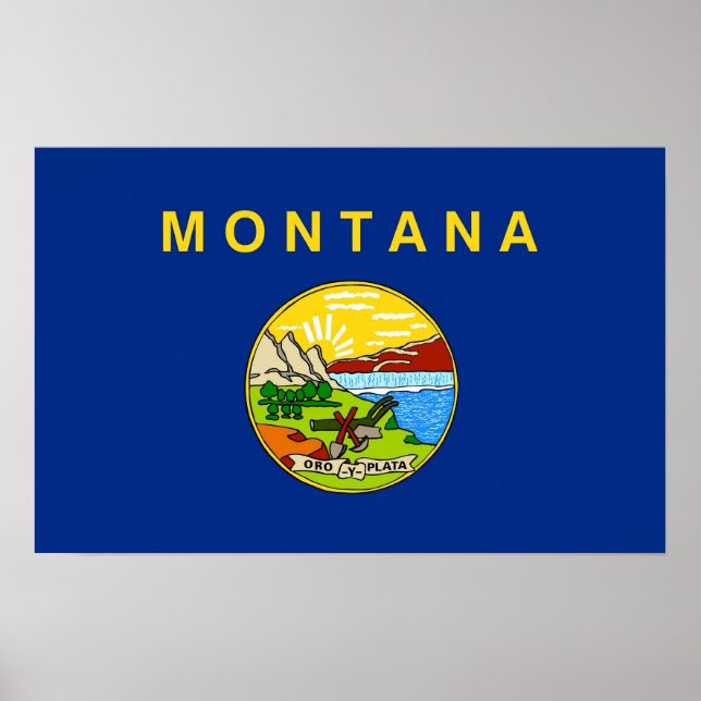 Framed print with Flag of Montana, U.S.A. (Front)