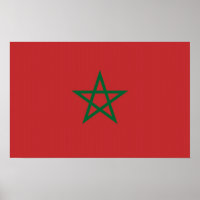 Framed print with Flag of Morocco