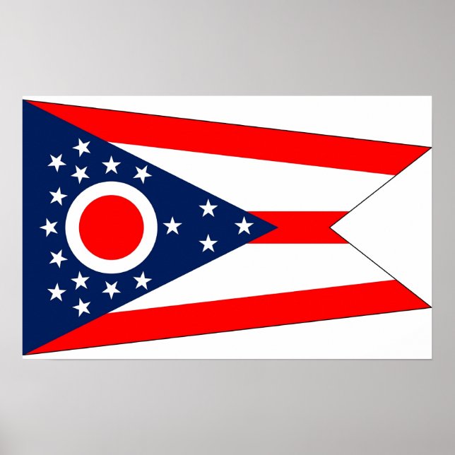 Framed print with Flag of Ohio, U.S.A. (Front)