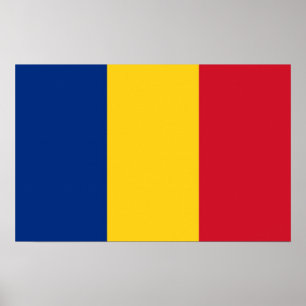 Framed print with Flag of Romania