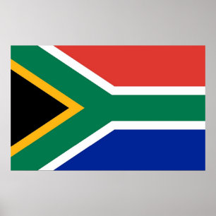 Framed print with Flag of South Africa
