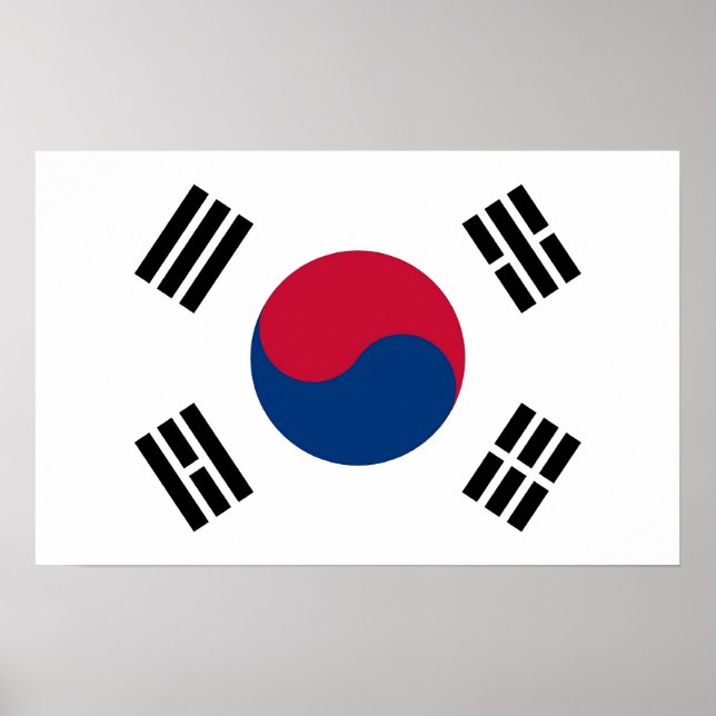 Framed print with Flag of South Korea (Front)