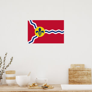Framed print with Flag of St. Louis, Missouri