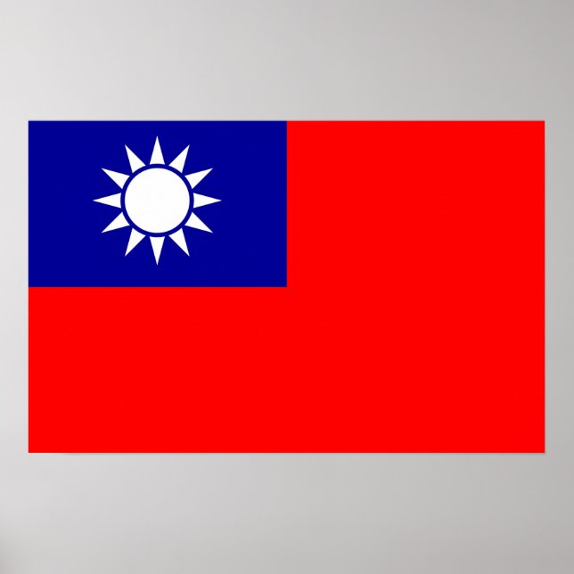Framed print with Flag of Taiwan (Front)