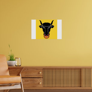 Framed print with Flag of Uri, Switzerland