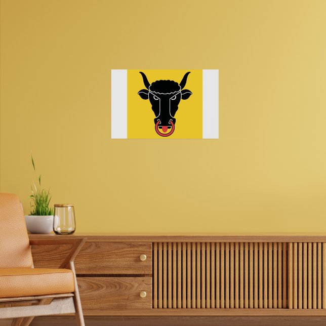 Framed print with Flag of Uri, Switzerland (Living Room 2)