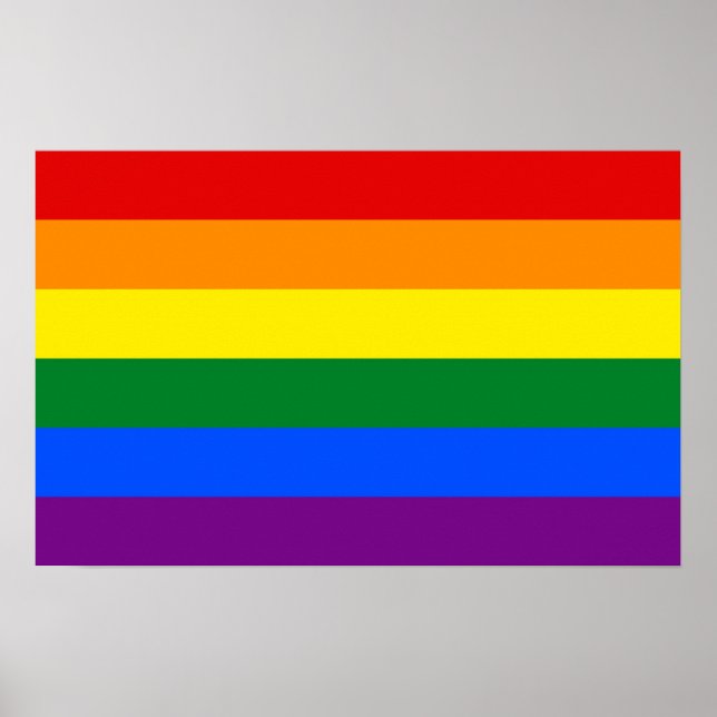 Framed print with Rainbow LGBT Flag (Front)
