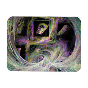 Framed Rainbow Swirls Magnet