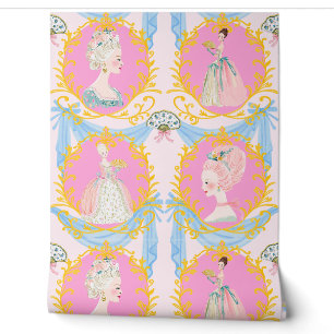 Framed Rococo Baroque Coquette Marie Antoinette Wallpaper