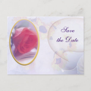 Framed Rose Save the Date Postcard