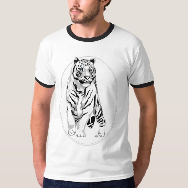 Framed Stately White Tiger Shirt (Front)