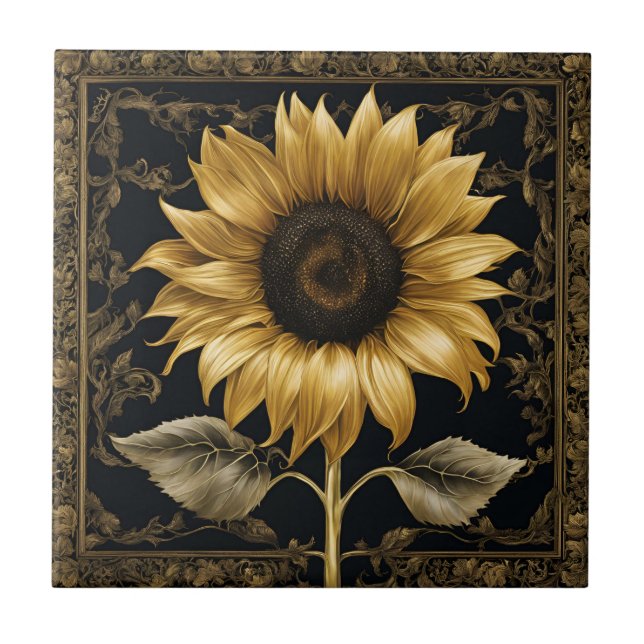  Framed Sunflower  Tile (Front)