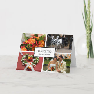 Framed thank you 4 photo montage personal note card