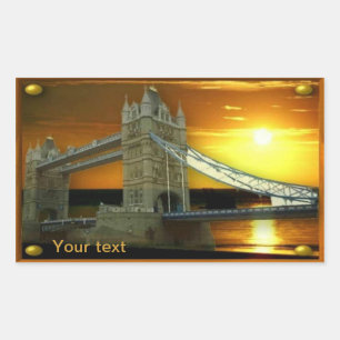 Framed Tower Bridge Sunshine Rectangular Sticker