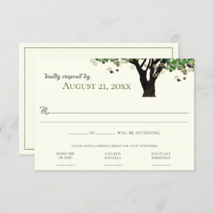 Framed Tree Star of David Mitzvah RSVP  Invitation