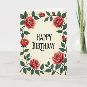Framed Vine Birthday Card