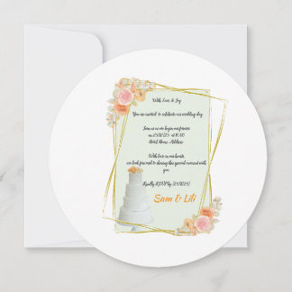 framed wedding invitation round