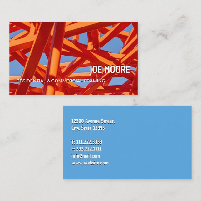 Framing Contractor Business Card (Front/Back)