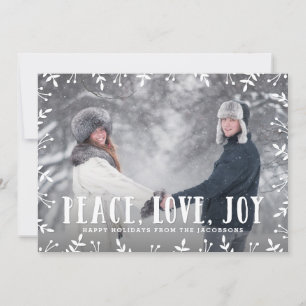 Framing Foliage Peace Joy Love Holiday Photo Card