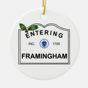 Framingham MA Ceramic Tree Decoration