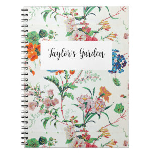 France 1830 Delicate Floral Botanical Personalised Notebook