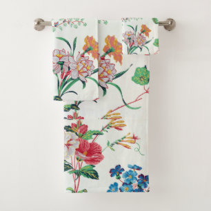 France 1830 Floral Antique Wallpaper Bath Towel Set